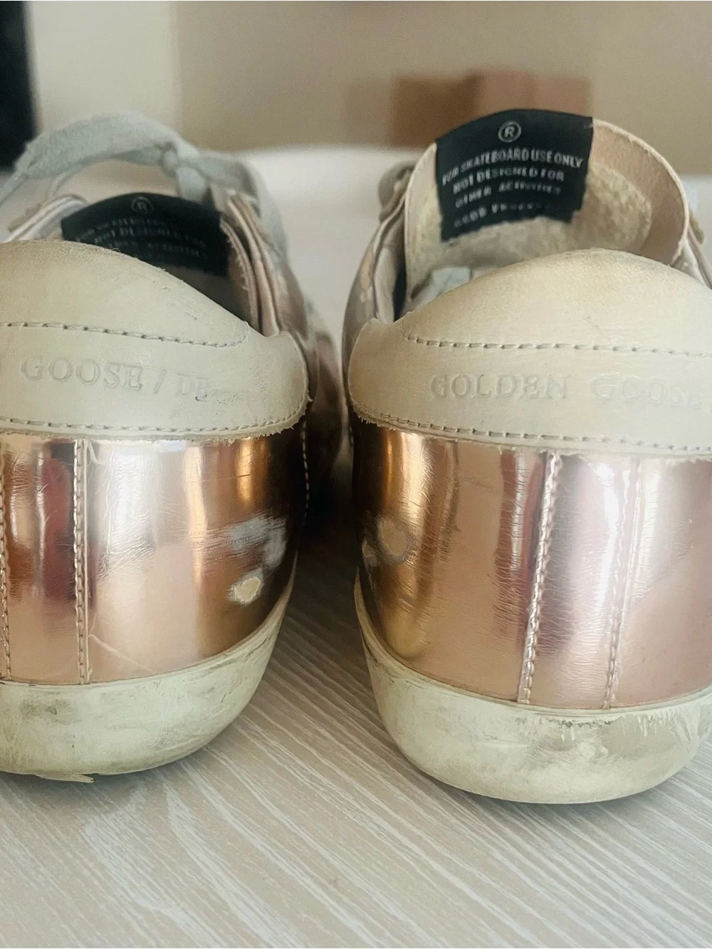 Golden Goose Superstar Rose Gold Metallic Low-Top Sneakers Size 38